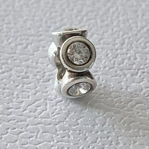 Authentic Pandora Sterling Silver Clear CZ Lights Charm ~ Retired